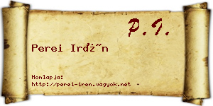 Perei Irén névjegykártya